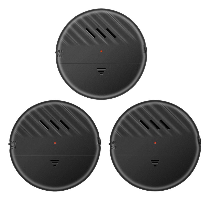 EverNary Window Vibration Alarm,3Pack 125dB Loud Ultra-Slim Anti-Theft Alarm for Door and Window Glass Break Sensor Alert with Adjustable Sensitivity (3, Black) - Image 1
